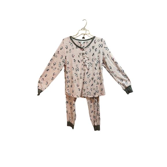 Secret Treasures Sleepwear - Pink Penguin Pajamas Women’s Size M - Picture 1 of 7